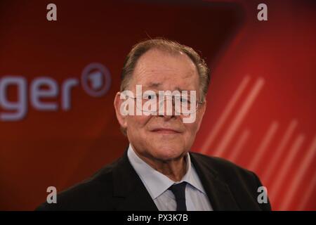 Cologne, Allemagne. 17 Oct, 2018. Rudolf Dressler, Drevuler, SPD, homme politique, portrait, Portrvsst, portrait, seule image tronquée, seul motif, dans l'émission MAISCHBERGER, ARD, thème de l'émission : Watschn fvºr le Parti du peuple : Qui a besoin d'Union européenne et le SPD ? ¬ | Conditions de crédit dans le monde entier : dpa/Alamy Live News Banque D'Images