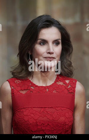 Oviedo, Asturias, Espagne. 19 Oct, 2018. Reine Letizia d'Espagne assiste à une audience avec Princesa de Asturias Awards 2018 Les lauréats de la Reconquista Hotel à Oviedo, Espagne. Crédit : Jack Abuin/ZUMA/Alamy Fil Live News Banque D'Images