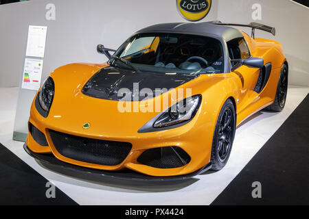 PARIS, le 2 octobre 2018 : Lotus Exige 410 Sport sports car présenté au Mondial de Paris. Banque D'Images