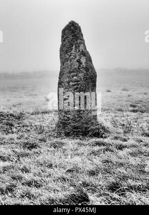 Les hommes Scryfa Standing Stone, près de Morvah, Cornwall UK Banque D'Images