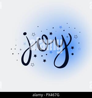 Carte de lettrage de joie Illustration de Vecteur