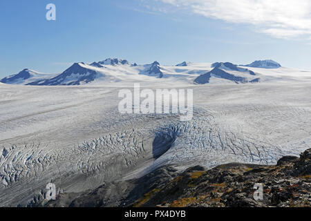 Vue sur le champ de glace Harding du sentier Seward Alaska Banque D'Images