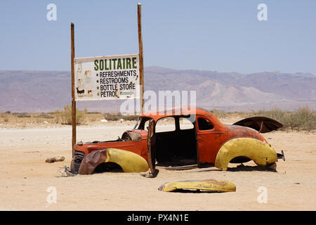 En solitaire, Autoracks Raststätte an der C14 et C24, la Namibie, Afrika Banque D'Images