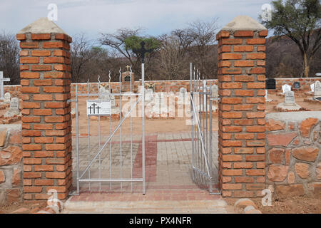 Eingang, Deutscher Soldatenfriedhof von 1904, Plateau de Waterberg, Otjozondjupa, région - Namibie, Afrika Banque D'Images