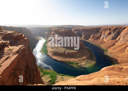 Horseshoe Bend, Page, AZ, États-Unis d'Amérique. Avis de Horsehoe Bend de point de vue. Banque D'Images