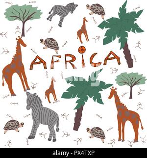 Safari Afrique animaux. Illustration de Vecteur