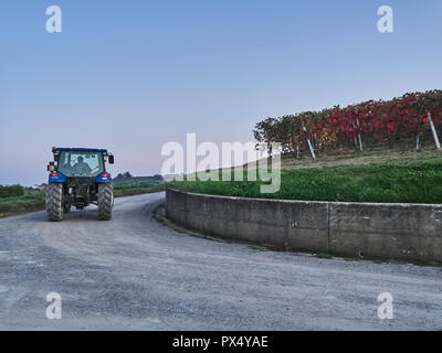 Vue sur le paysage des Langhe, un countryisde Pedmont dans très populaires en raison des bons vins et de l'alimentation Banque D'Images