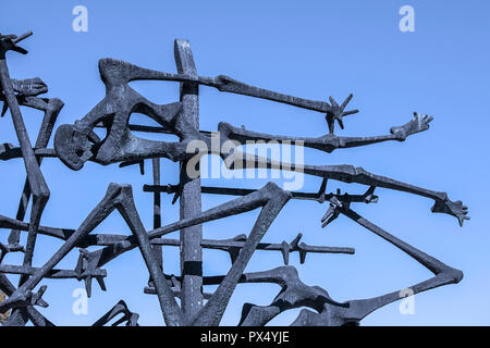 Des sculptures et des monuments commémoratifs dédiés à ceux qui ont subi des traitements inhumains dans les limites de concentration de Dachau en Allemagne dont beaucoup étaient juifs. Banque D'Images