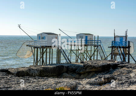 Carrelets (cabanes de pêcheurs), Saint Palais sur Mer, Charente Maritime, Nouvelle Aquitaine, France Banque D'Images