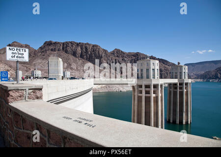 Vue sur le Barrage Hoover Banque D'Images