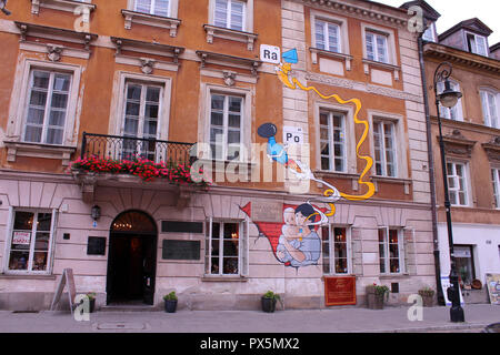 Marie Sklodowska-Curie's home à la naissance sur la rue Freta à Varsovie, Pologne Banque D'Images