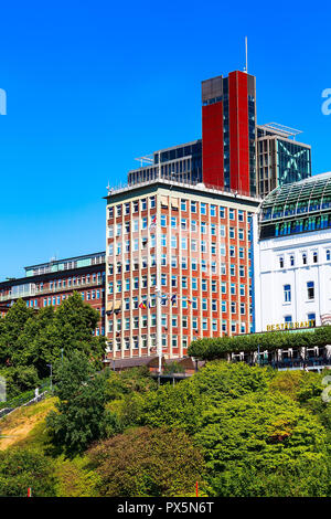 Hambourg, Allemagne - 26 juillet 2018 : Ville d'entrepôts ou de quartier Speicherstadt Banque D'Images