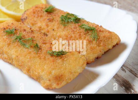 Filets de poisson avec chese Banque D'Images