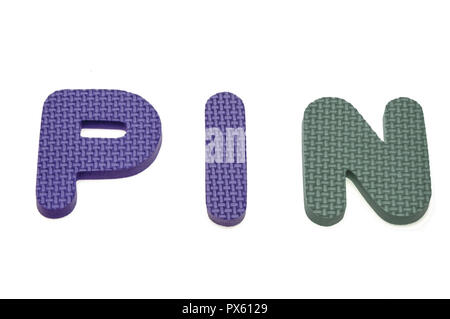 Lettres colorées, BROCHE Banque D'Images