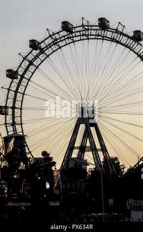 Ferry géant roue (Riesenrad), Prater Vienne, Autriche, Vienne, diversifié, Prater Banque D'Images