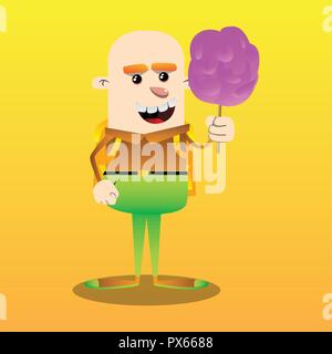La tenue d'écolier barbe rose. Vector cartoon character illustration. Illustration de Vecteur