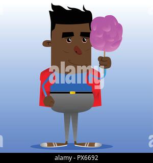 La tenue d'écolier barbe rose. Vector cartoon character illustration. Illustration de Vecteur