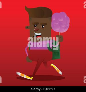 La tenue d'écolier barbe rose. Vector cartoon character illustration. Illustration de Vecteur
