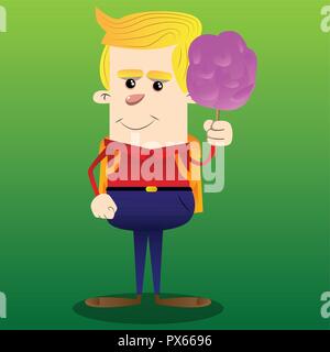 La tenue d'écolier barbe rose. Vector cartoon character illustration. Illustration de Vecteur