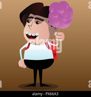 La tenue d'écolier barbe rose. Vector cartoon character illustration. Illustration de Vecteur