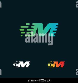 Lettre M vitesse moderne de conception de logo Vector Shapes Illustration de Vecteur