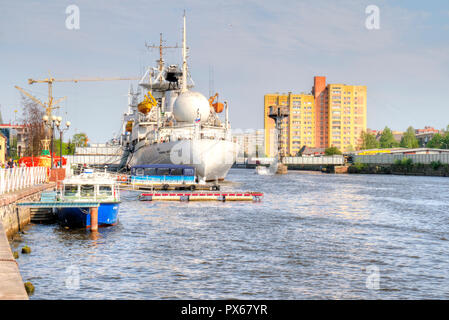 KALININGRAD, RUSSIE - avril 30,2018 : Viktor Patsayev cosmonaute à bord de navires de recherche, le seul navire de communications spatiales. Musée de l'Oce Du Monde Banque D'Images