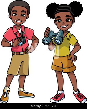 Black Kids Aventure Illustration de Vecteur