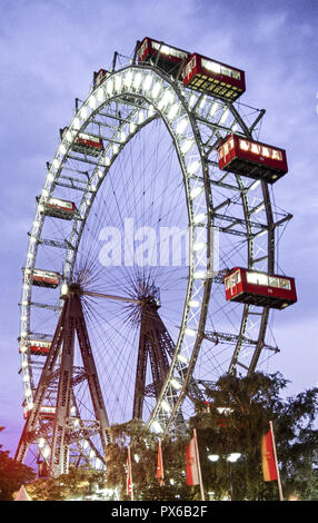 Ferry géant roue (Riesenrad), Prater Vienne, Autriche, Vienne, 2 district, Prater. Banque D'Images