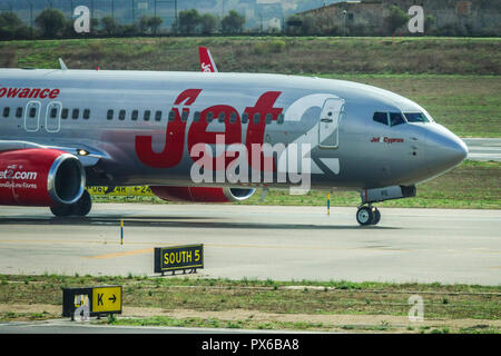 Jet2 avion sur la piste, Palma de Majorque, Espagne taxiing Banque D'Images