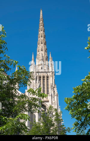 Flèche de la cathédrale de Saint André de Bordeaux, généralement connu sous le nom de la Cathédrale de Bordeaux, France, Europe Banque D'Images