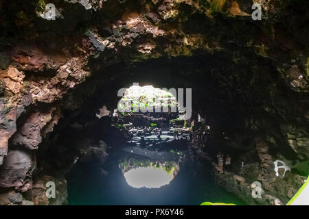 Lanzarote, Espagne - juin 2, 2018 : Cueva de los Verdes, visite de la coulée Banque D'Images