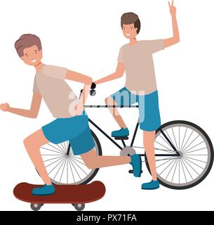 Pratiquer des sports hommes caractère avatar Illustration de Vecteur