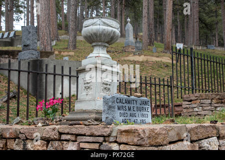 Calamity Jane tombe au cimetière de Moriah à Deadwood dans le Dakota du Sud Banque D'Images