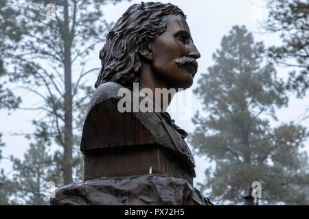 Buste de Wild Bill Hickok sur sa tombe à Deadwood dans le Dakota du Sud Banque D'Images