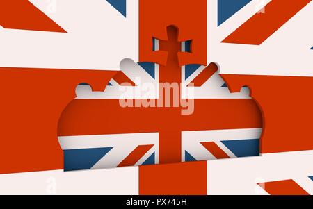 Illustration stylisée de la couronne impériale. Pavillon de la Grande-Bretagne. Le rendu 3D Banque D'Images