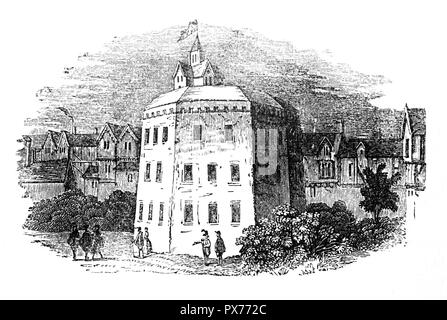 Le Théâtre du Globe était un théâtre de Southwark, sur la rive sud de la Tamise, Londres, Angleterre associé à William Shakespeare. Il a été construit en 1599 par la pièce de Shakespeare à l'entreprise, les hommes du lord Chamberlain, mais a été détruit par un incendie le 29 juin 1613. Un deuxième Globe Theatre a été construit sur le même site d'ici juin 1614 et fermé par une ordonnance rendue le 6 septembre 1642. Banque D'Images