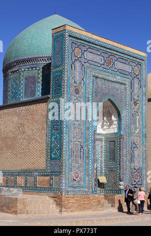 L'Ouzbékistan, Samarkand, Shah-i-Zinda, nécropole, Alim Nasafi, mausolée Banque D'Images