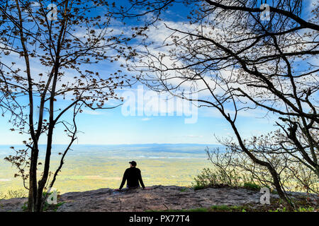 Site de Catskill Mountain House historique avec vue sur le paysage de New York, près de Tannersville, New York, USA Banque D'Images