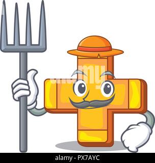 Tirer la ligne de caractères agriculteur signe symbole Illustration de Vecteur