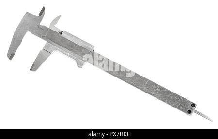 Vieux étriers en acier isolé sur fond blanc Banque D'Images