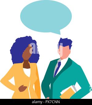 Businesspeople having a conversation sur fond blanc, vector illustration Illustration de Vecteur