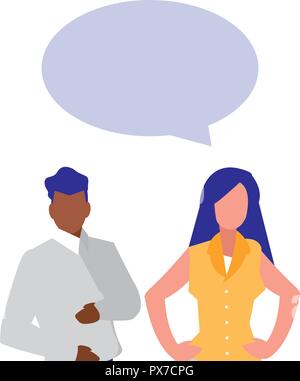Businesspeople having a conversation sur fond blanc, vector illustration Illustration de Vecteur