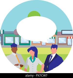 Businesspeople having a conversation sur fond blanc, vector illustration Illustration de Vecteur