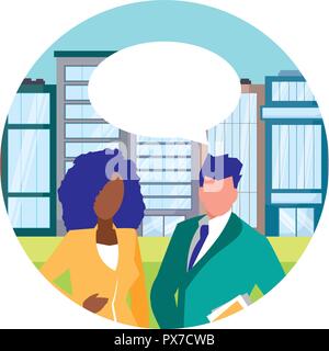 Businesspeople having a conversation sur fond blanc, vector illustration Illustration de Vecteur