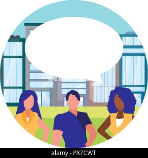 Businesspeople having a conversation sur fond blanc, vector illustration Illustration de Vecteur