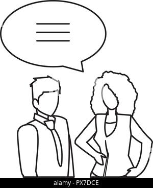 Businesspeople having a conversation sur fond blanc, vector illustration Illustration de Vecteur