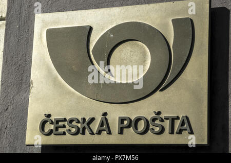 Prague, un bureau de poste, Ceska Posta, République Tchèque Banque D'Images