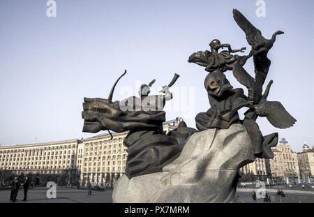 Kiev, Indepedence Majdan (carrés), l'Ukraine, Majdan Nezaleznosti Banque D'Images