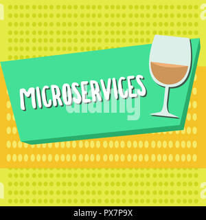 L'écriture de texte Word Microservices. Concept d'affaires pour le développement de logiciels de construction technique module de fonction unique. Banque D'Images