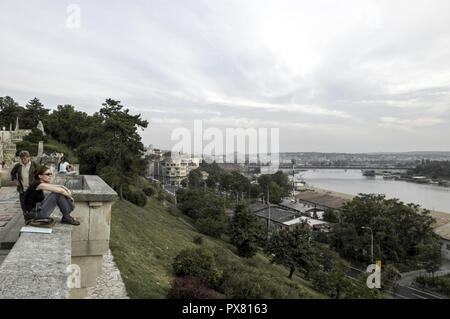 Beograd, Kalemegdan Park, de la rivière Save, Serbie- Monténégro, Belgrade Banque D'Images